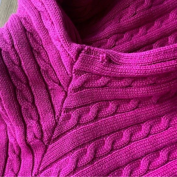 Polo by Ralph Lauren Girl’s Mini Cable Knit Cotton Cardigan - College Pink XL - Picture 4 of 7